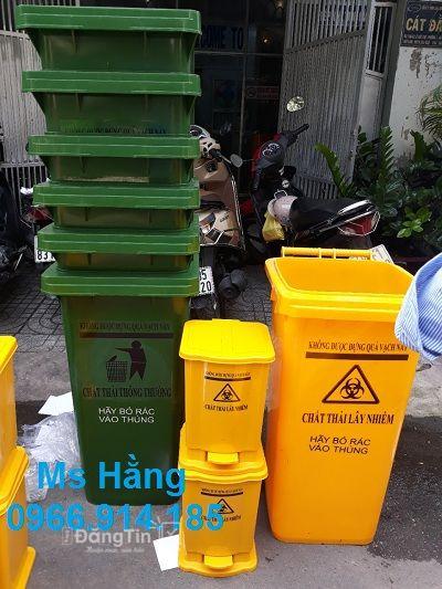 Thùng rác công cộng 120 lít,thùng rác trường học 120 lít giá rẻ